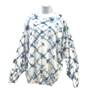 Aerie Offline Oversized Blue and White Sweater Sweatshirt Women’s Sz M